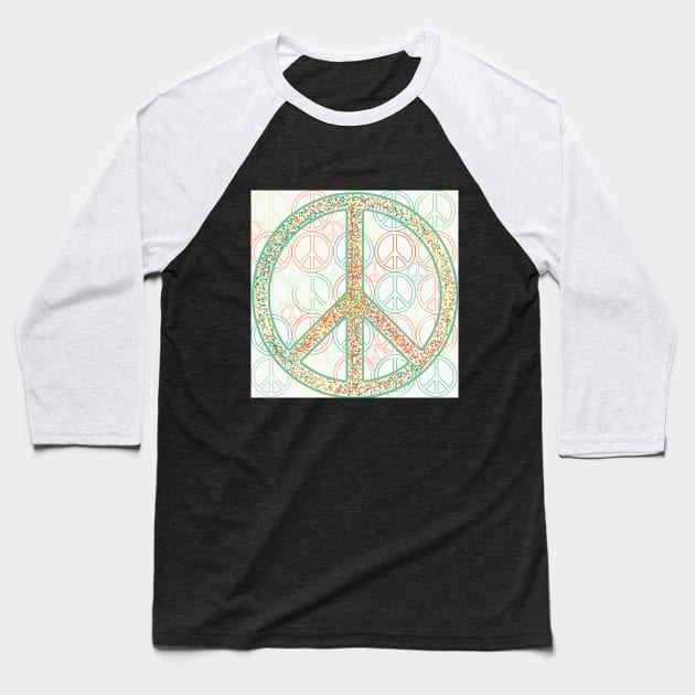 Peace Baseball T-Shirt by TanamArt